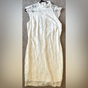 Lulu's White Lace Short Sleeve Dress